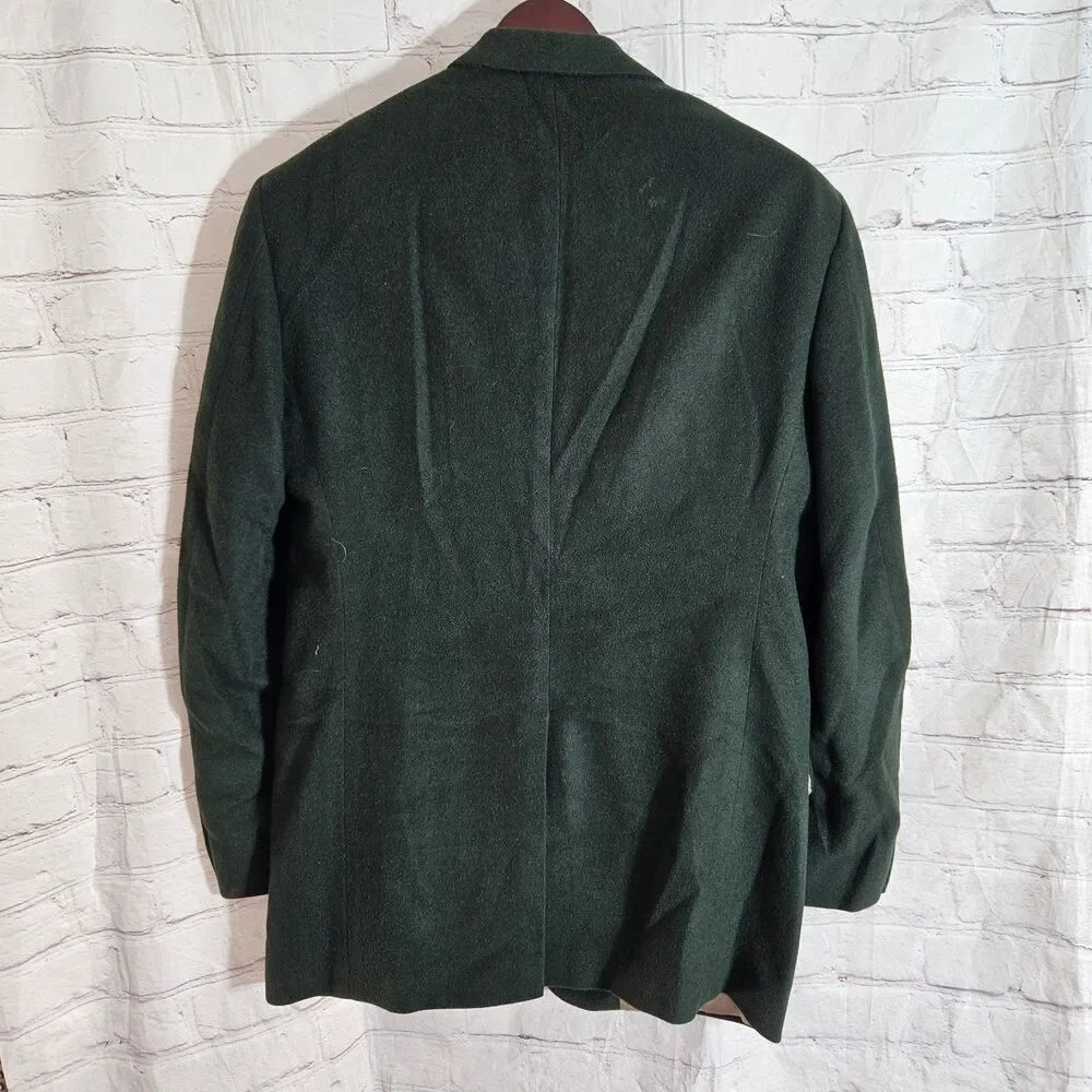 Dark Academia Stafford Mens 40L Green 100% Camel Hair 2-Button Blazer Sport Coat